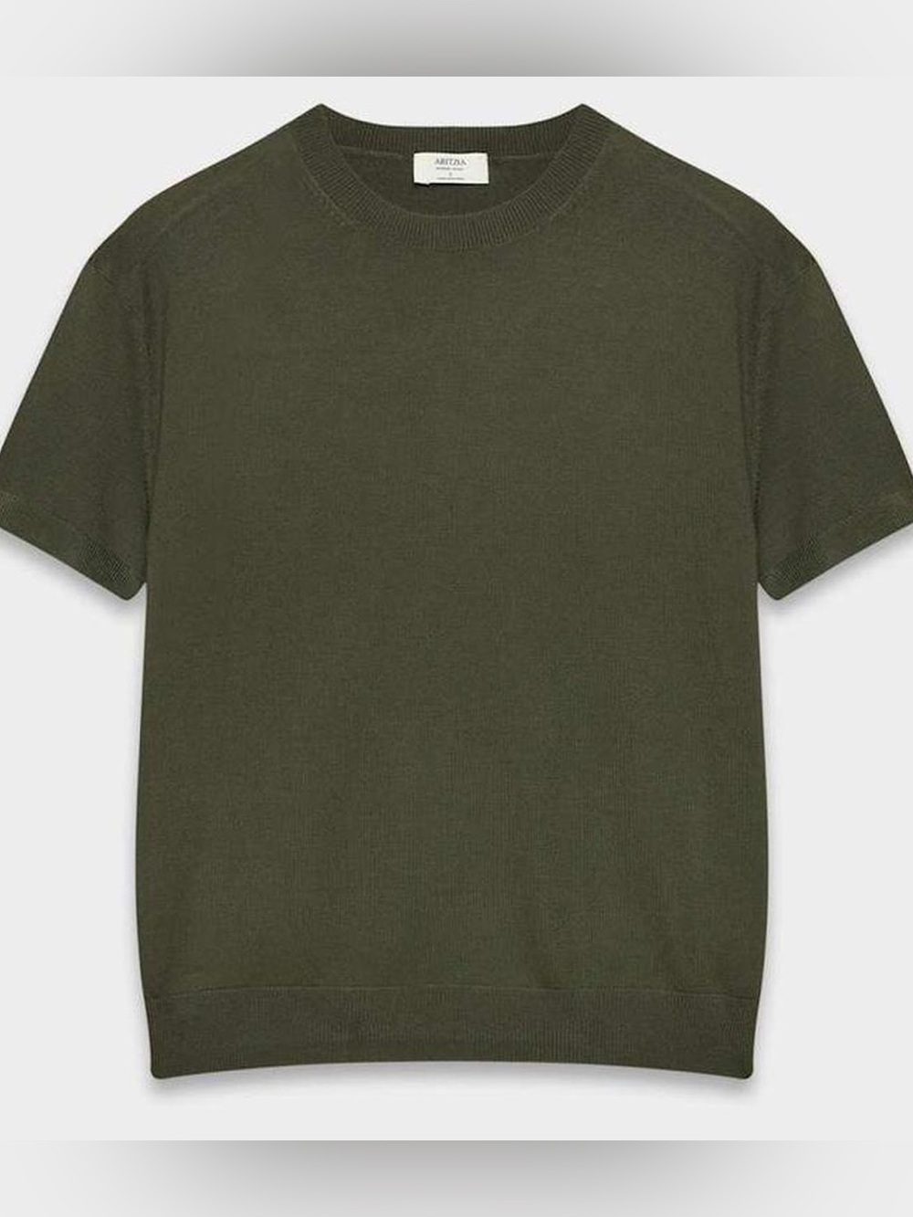 Aritzia Cropped Mini Baby Tee Olive Green Small Merino Wool Spring